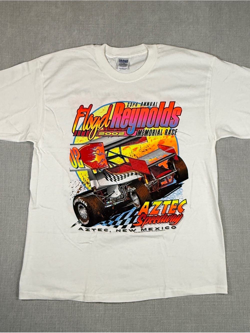 Vintage Floyd Reynolds Memorial Race Shirt XL 2002 Aztec Speedway Sprint Car Tee